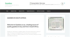 Desktop Screenshot of gazebos.co.za