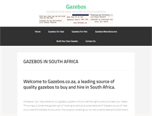 Tablet Screenshot of gazebos.co.za